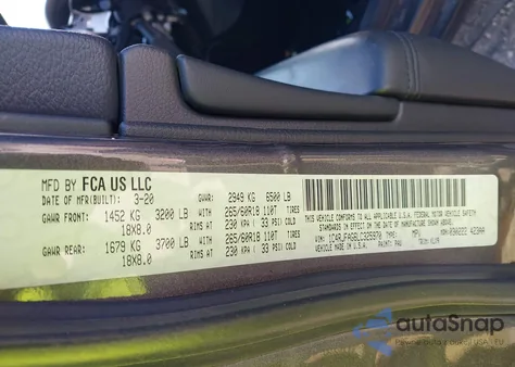 2020 Jeep Grand Cherokee North Edition 4X4 z USA, uszkodzony, nr VIN 1C4RJFAG6LC325970